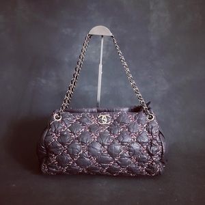 Chanel Bubble Quilt Purple Shoulder Bag